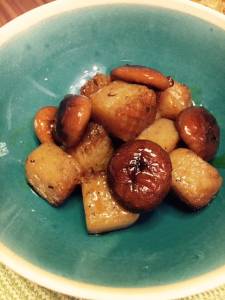 しいたけとこんにゃくのピリ辛煮