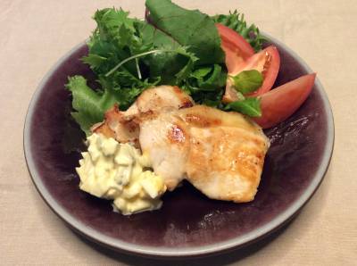 レモン鶏のゴーヤータルタルソース