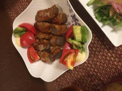 こんにゃく肉巻きのしょうが焼き