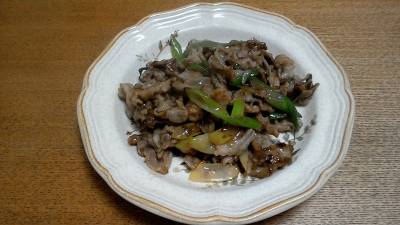 ねぎと豚バラ肉の炒め物