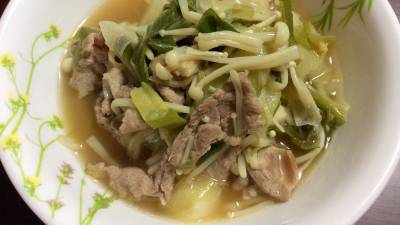 ねぎと豚しゃぶの梅しょうが煮