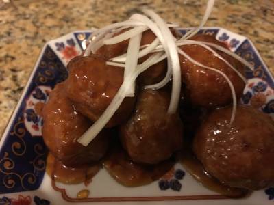 肉だんごの甘酢あんかけ