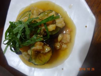 揚げなすのえびあんかけ