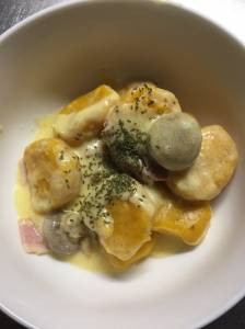 かぼちゃのニョッキ ベーコンクリームソース