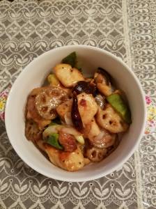 れんこんと鶏肉のピリ辛炒め