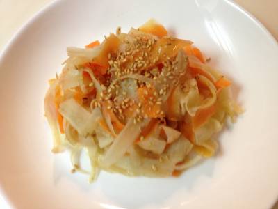 ヒラヒラ野菜の甘酢きんぴら