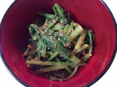 かぶの葉のごまあえ