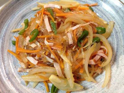 ハムと春雨のピリ辛煮