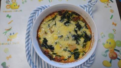ほうれんそうの和風卵グラタン