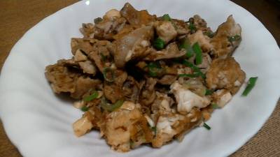 ちぎり厚揚げと豚バラの和風炒め