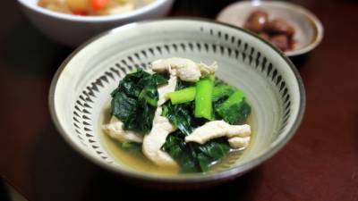 鶏肉と小松菜の煮びたし