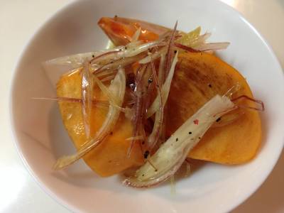 柿のサラダ みりんドレッシング