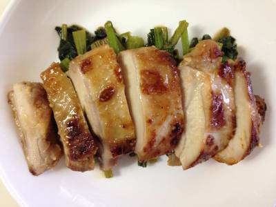 鶏のみそ漬け焼き＆小松菜の蒸し焼き