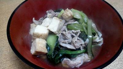 青菜たっぷり肉豆腐