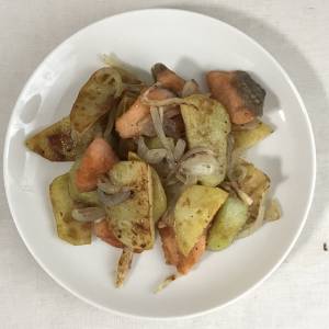 塩ざけのジャーマンポテト風