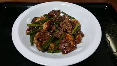 かきと牛肉の炒め物