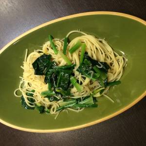 ほうれんそうとじゃこのパスタ