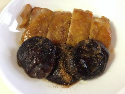 鶏肉としいたけのくわ焼き