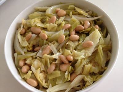 キャベツと大豆のビネガー煮