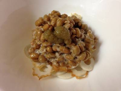 ちくわ納豆のゆずこしょう風味