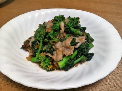 菜の花と豚肉の炒め物