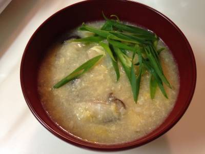 おからとしいたけのかきたま汁