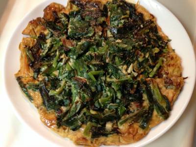 さんまのかば焼きとにらのチヂミ風