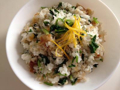 かぶの葉とじゃこの混ぜご飯