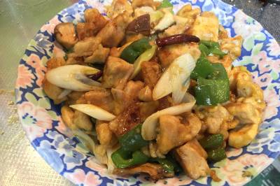 れんこんと鶏肉のピリ辛炒め