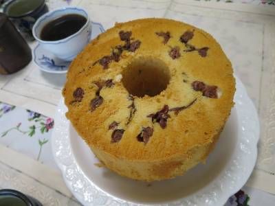 桜のシフォンケーキ