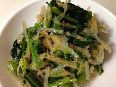 ほうれんそうと糸寒天のあえ物