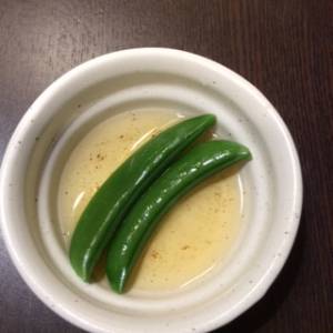 いんげんとアスパラのだしびたし