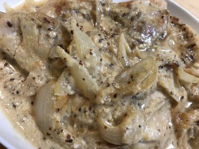 薄切りポークソテーのみそマスタードソース