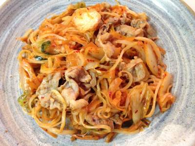 大根の皮のキムチ炒め