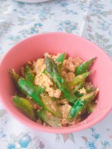 アスパラのマヨカルボナーラ