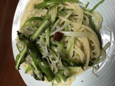 しらすとアスパラのスパゲッティ