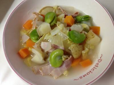 そら豆とたっぷり野菜のミネストローネ