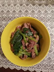 小松菜と牛肉の中国風炒め