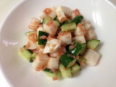 きゅうりと長芋の明太子あえ