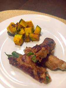 菜の花の肉巻き焼き