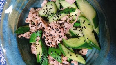 きゅうりと豚肉の香り炒め