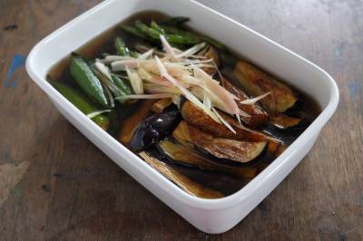 夏野菜の揚げびたし