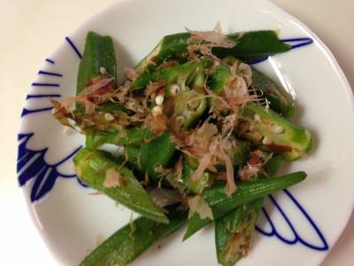 オクラのおかかあえ