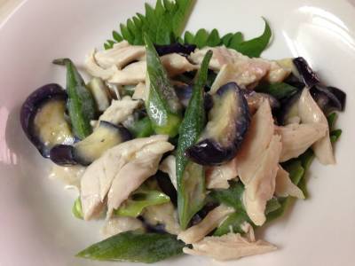 レンジ蒸し鶏のおかずサラダ