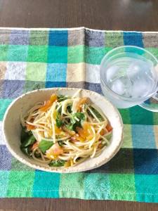 夏野菜の冷製パスタ