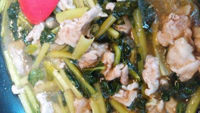 豚肉と小松菜のあんかけ焼きそば