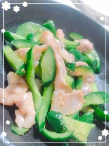 きゅうりと豚肉の香り炒め