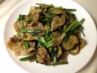 豚肉となすの中国風カレー炒め