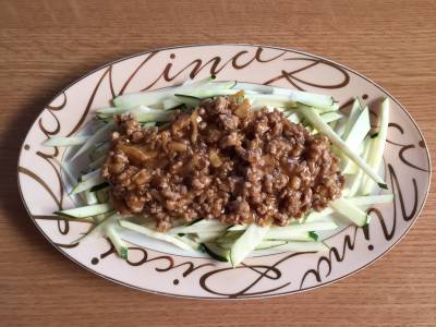 ズッキーニのひき肉あんかけ