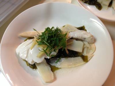 白身魚とわかめの香り蒸し